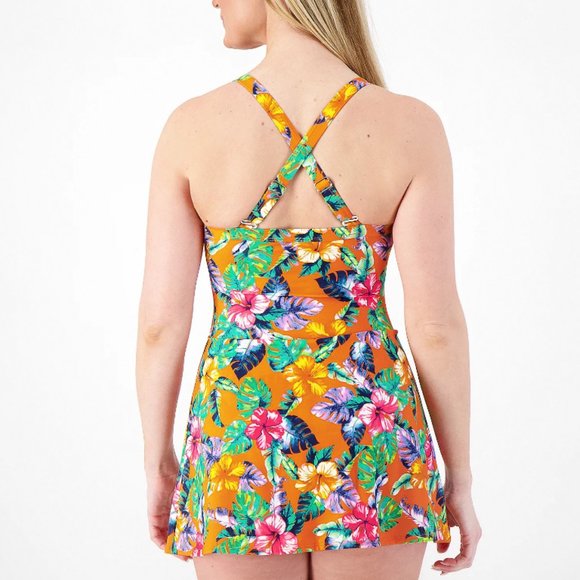 Denim & Co Beach Sweetheart Twist Front Swim Dress  6872 - Picture 3 of 4